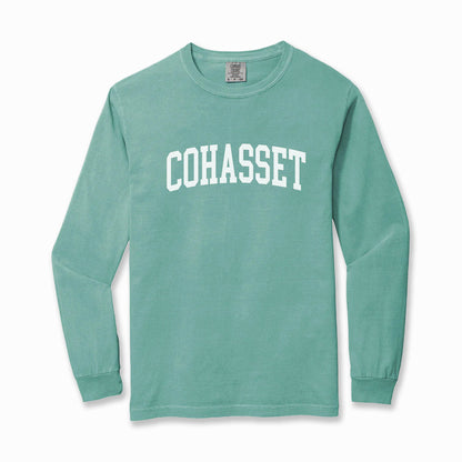Adults' Cohasset White Varsity Long-Sleeve Tee