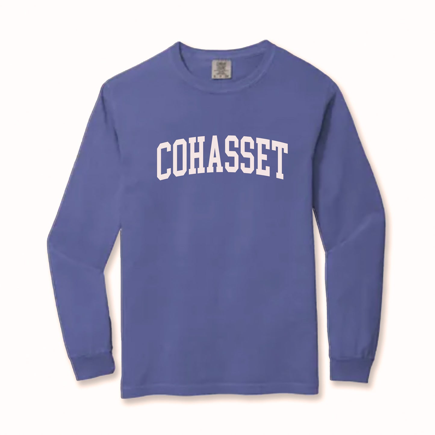Adults' Cohasset White Varsity Long-Sleeve Tee