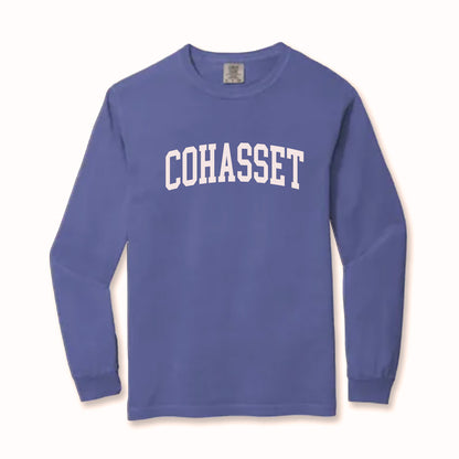 Adults' Cohasset White Varsity Long-Sleeve Tee