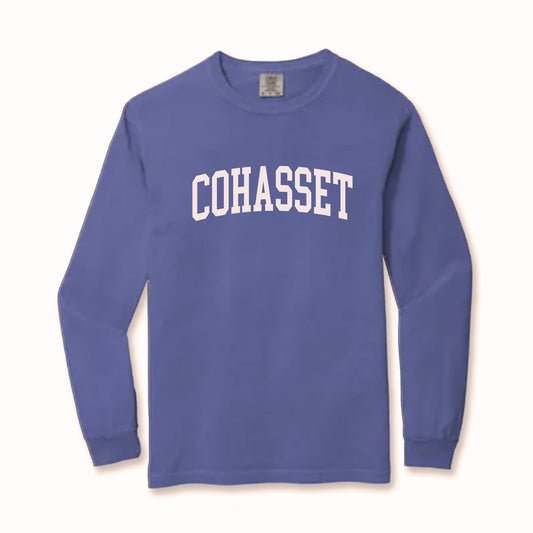 Adults' Cohasset White Varsity Long-Sleeve Tee
