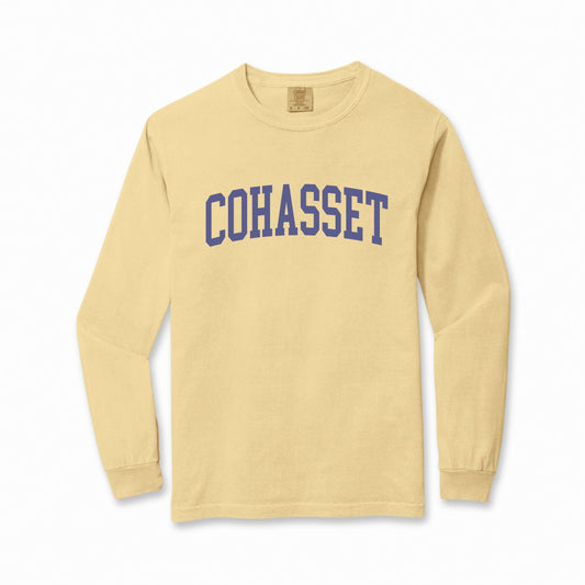Adults' Cohasset Blue Varsity Long-Sleeve Tee